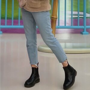 ASOS light blue cropped ankle straight leg jeans